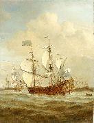 VELDE, Willem van de, the Younger, HMS St Andrew at sea in a moderate breeze, painted